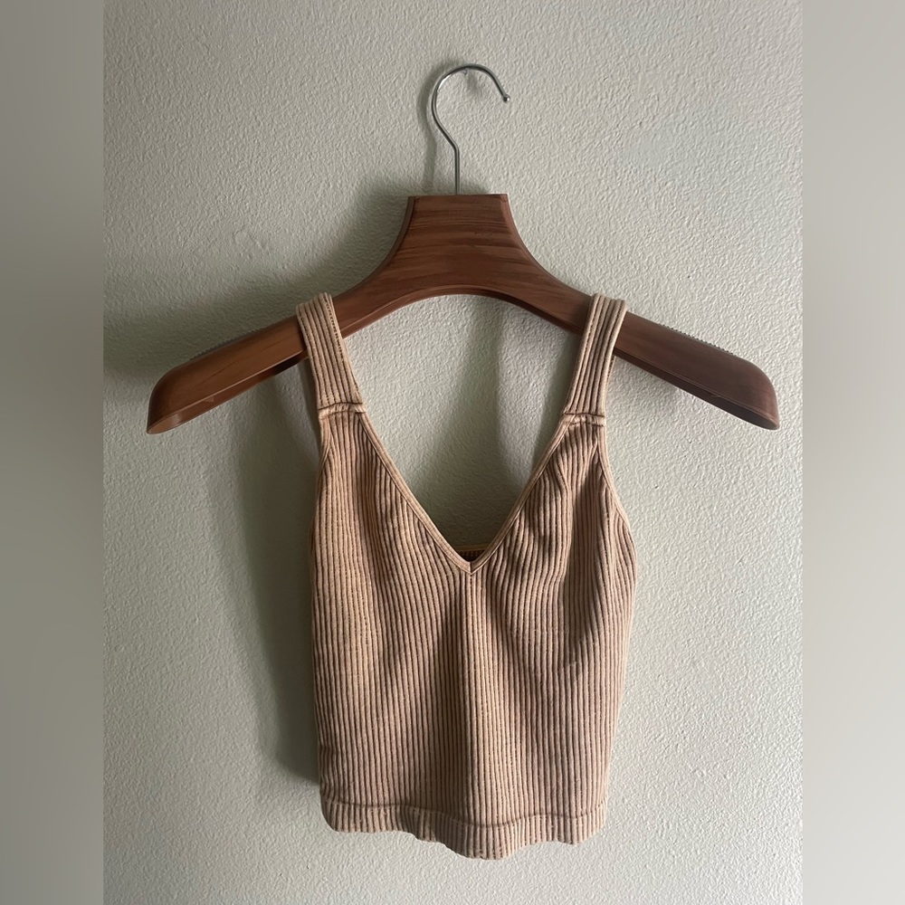 Free People - Washed Seamless Crop - Latte- XS/S